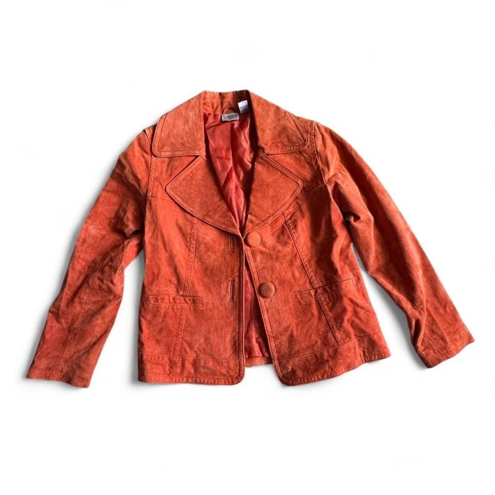 Vintage Orange Leather Jacket